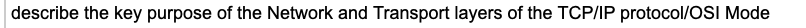 describe the key purpose of the Network and Transport layers of the TCP/IP protocol/OSI Mode