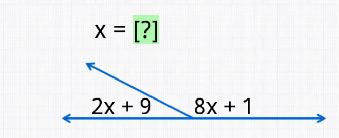 x = [?]
2x + 9
8x + 1