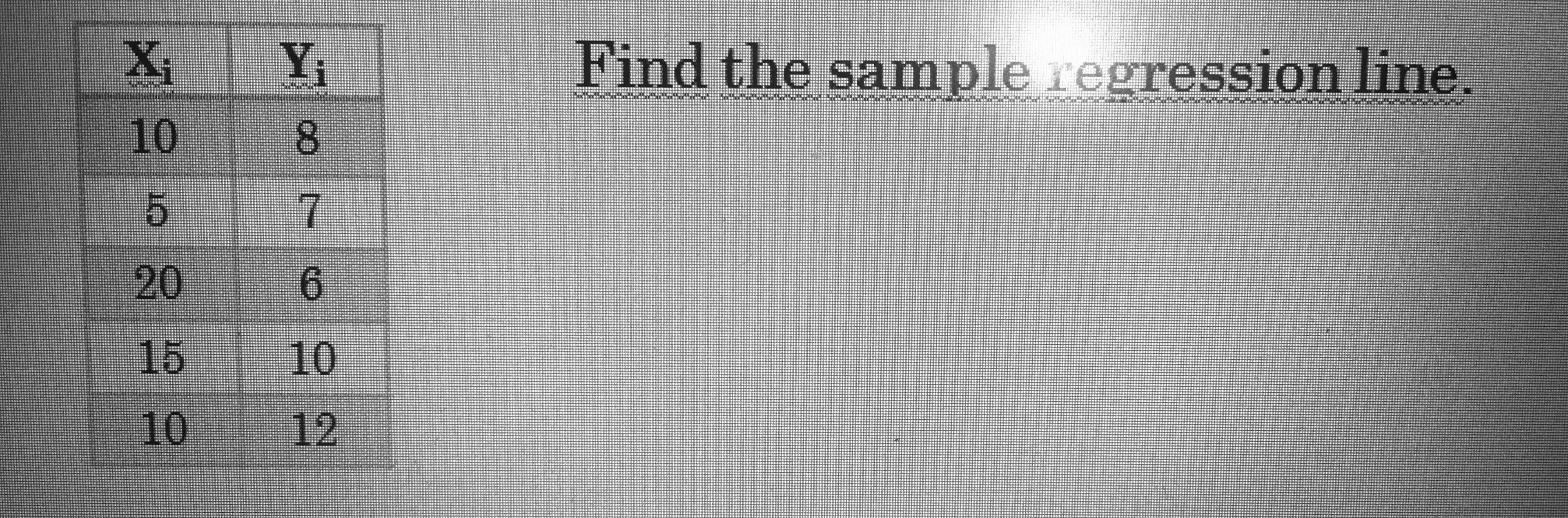 Find the sample regression line
