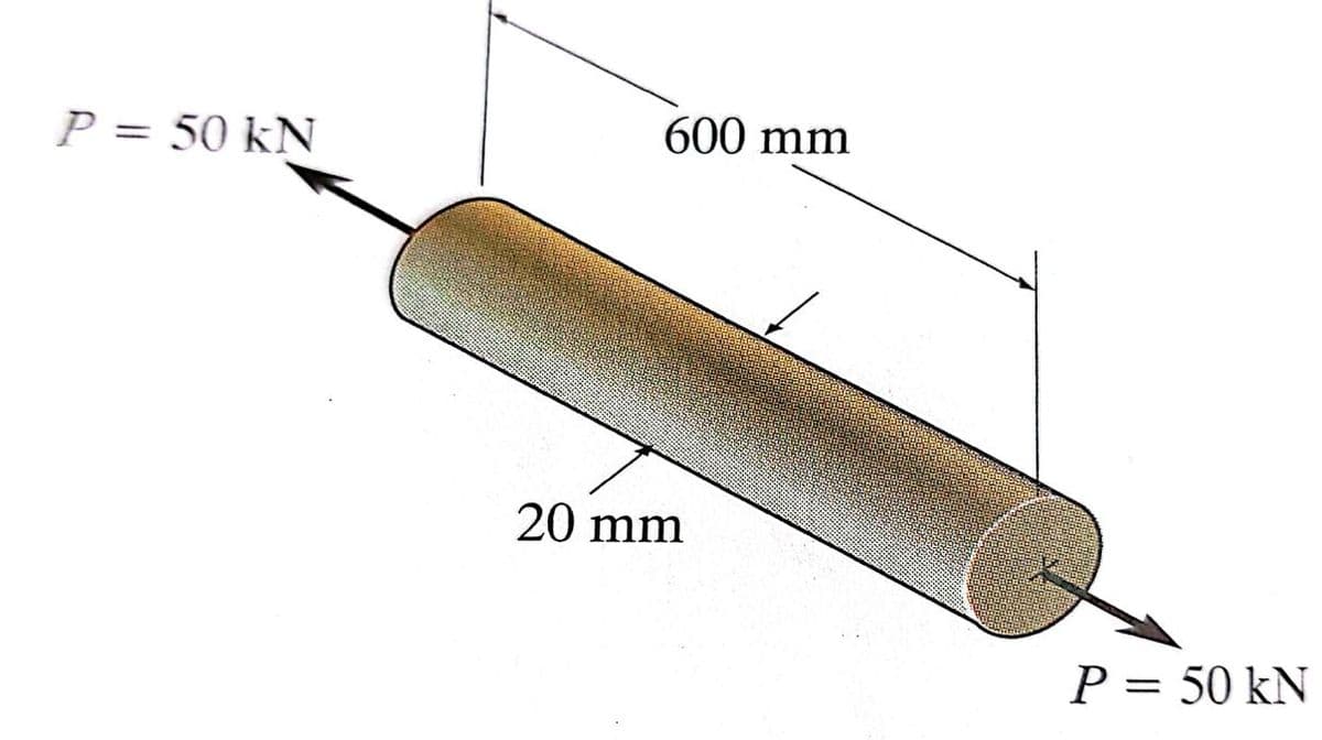 P = 50 kN
600 mm
20 mm
P = 50 kN