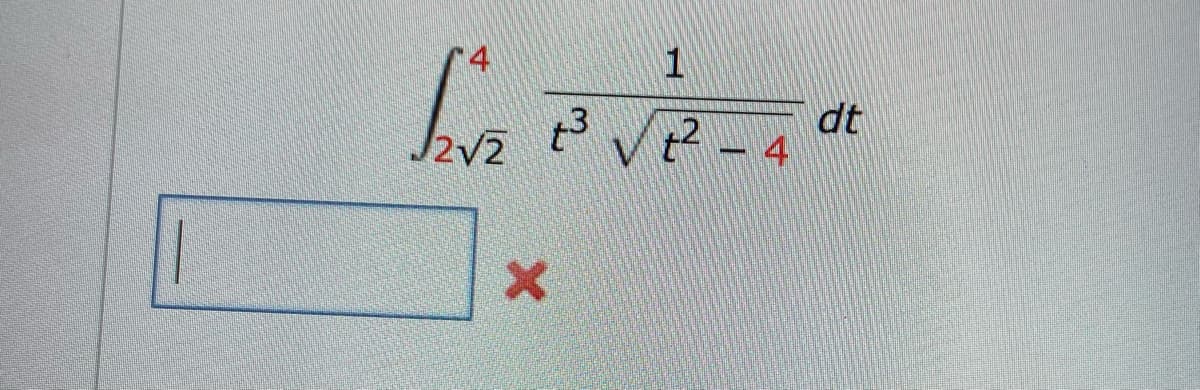 fa
2√2
X
1
²³
t³ √²-4 dt