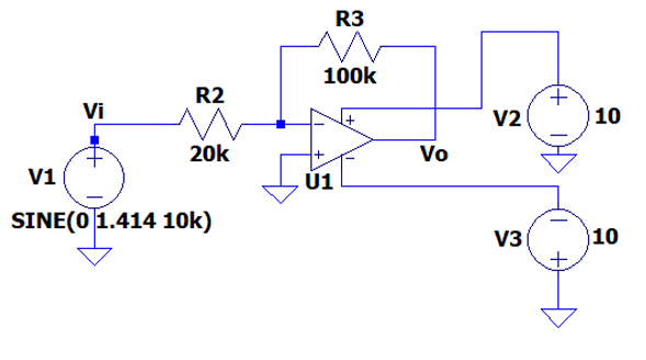 R3
100k
R2
Vi
V2
10
20k
Vo
V1
Ú1
SINE(0 1.414 10k)
V3
10
