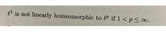 ¹ is not linearly homeomorphic to P if 1 < p < 0.