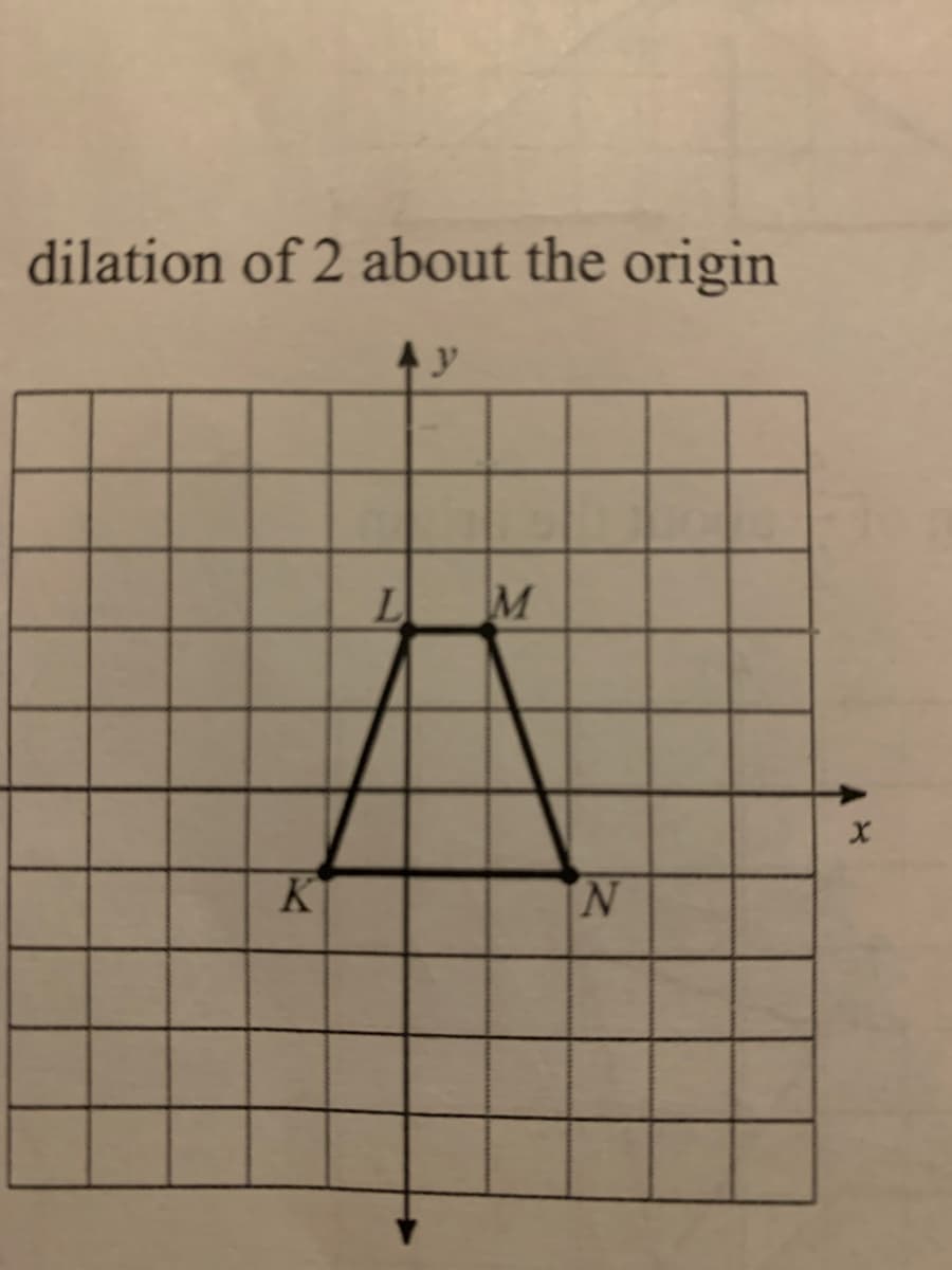 dilation of 2 about the origin
M
