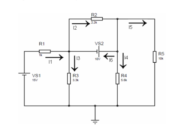R2
2.2k
12
15
R1
Vs2
|R5
| 13
14
10V
16
10k
1
VS1
R3
R4
15V
3.3k
5.6k
