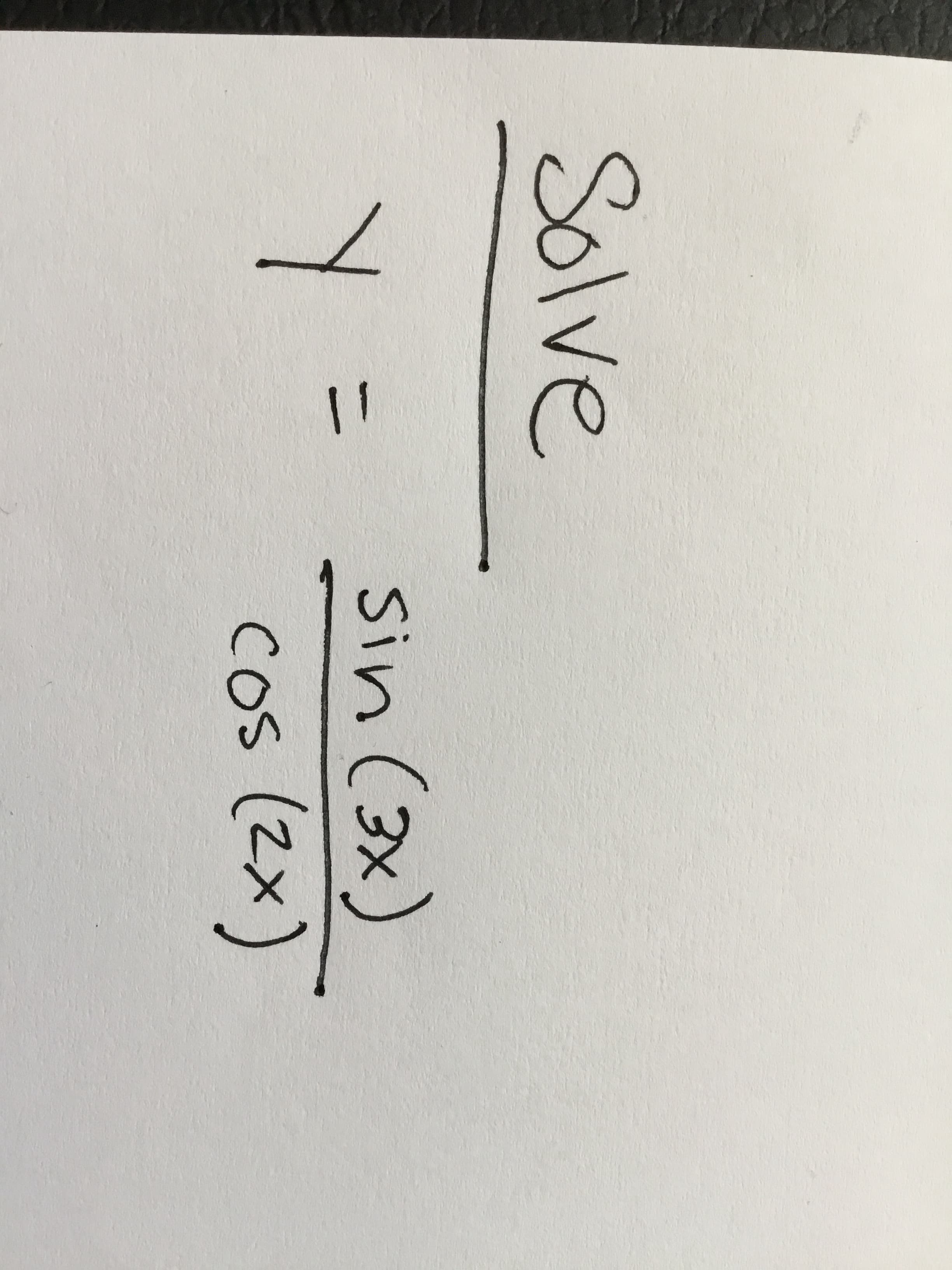 Solve
Sin (3x)
%3D
cos (2x)
