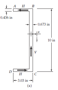 A
H B
0.436 in
0.673 in
10 in
D
C
3.03 in
(а)
