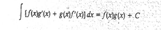 Sxg'(x) + g(x)f*(x}] dx = f(x)g(x) + C
%3D
