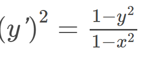 1-y?
(y)² =
1-x2
