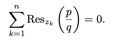 n
Σ
Res,
= 0.
Zk
k=1
