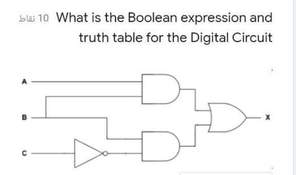 bläi 10 What is the Boolean expression and
truth table for the Digital Circuit
