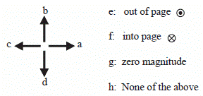 C
d
a
e:
f into page 8
g: zero magnitude
h: None of the above
out of page O