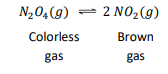 N204(9) = 2 NO2(g)
Colorless
Brown
gas
gas
