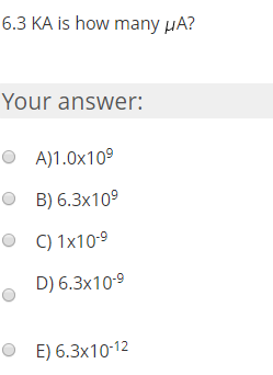 6.3 KA is how many µA?
