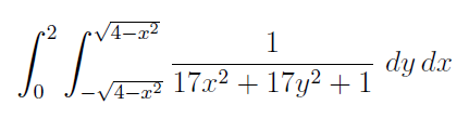 √4-x²
1
-√4
√4x² 17x² + 17y² +1
dy dx