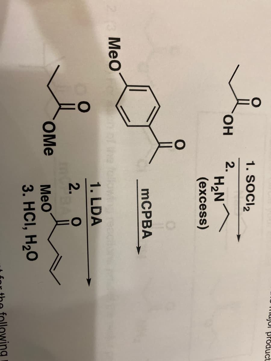 mujur product
1. SOCI2
2.
H2N
(еxcess)
HO.
mCPBA
2.
MeO
hof
1. LDA
2.
OMe
MeO
3. HCI, H2O
ving
