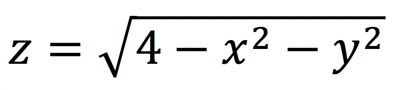 z = /4 – x2 – y2
4 —
- х? — у?
