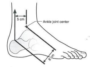 5 cm
Ankle joint center
