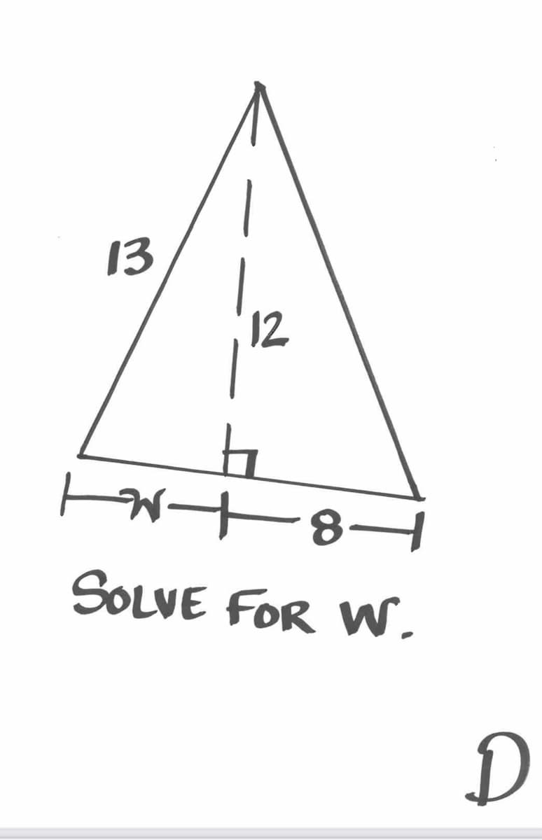 13
12
SOLVE FOR W.
