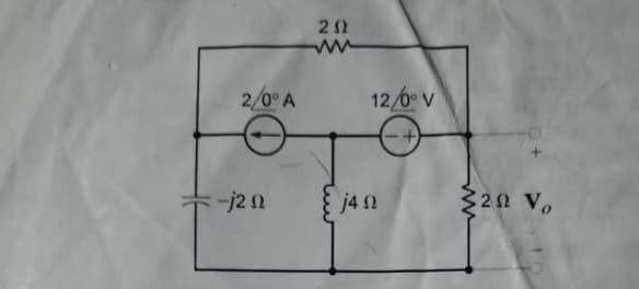 20 Α
+ 2 Ω
ΖΩ
j4 Ω
126 v
32Ω Vo