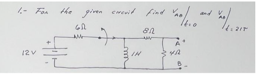 1.- Fon
12 V
+
the given crevit find AD and A
It=o
652
M
2
IH
8N
ww
A
340
B
t=217