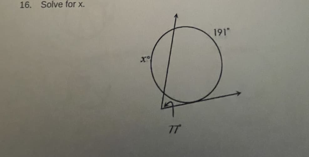 16. Solve for x.
191
7T
