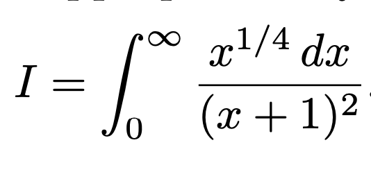 = √²0
I =
x¹/4 dx
(x + 1)²