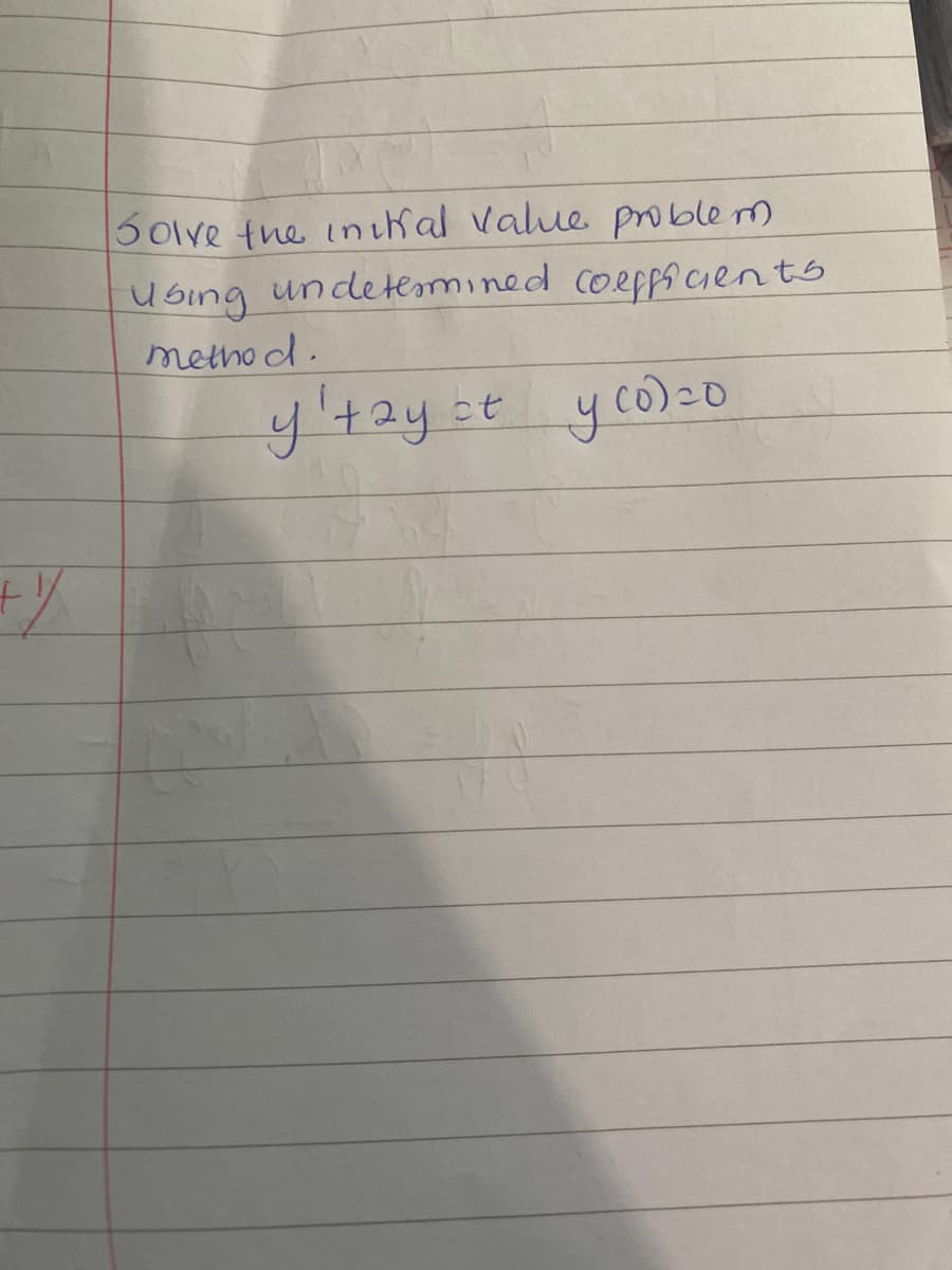 ty
Solve the initial value problem
using undetermined coefficients
method.
y'tayot y co) 20