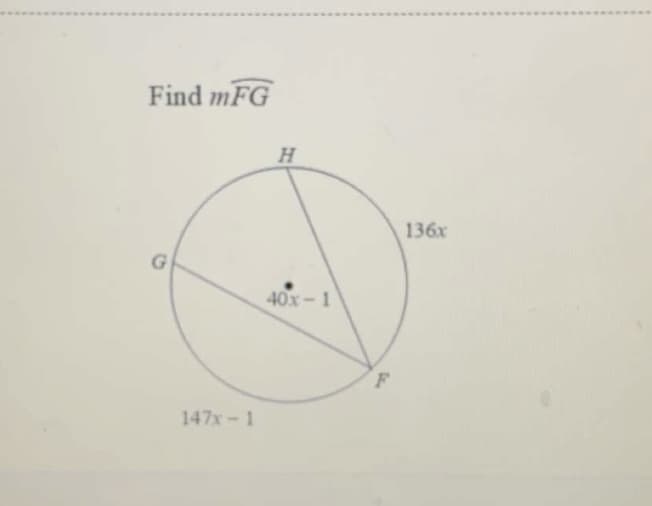 Find mFG
136x
G
40x-1
147x-1
