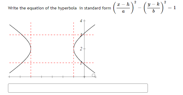 (분):
2
y – k
Write the equation of the hyperbola in standard form
1
a
2-
