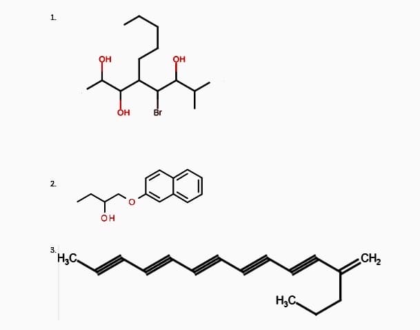 1.
он
OH
Br
2.
он
3.
CH2
H3C.
