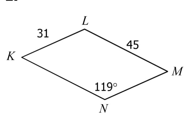 L
31
45
K
M
119°
N
