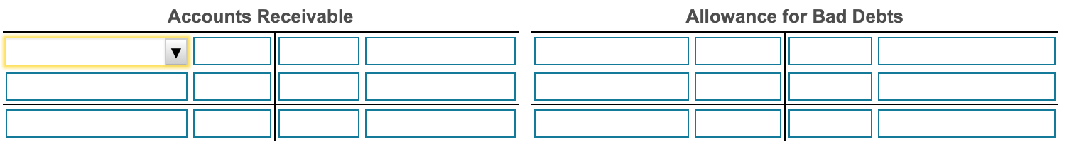 Accounts Receivable
Allowance for Bad Debts

