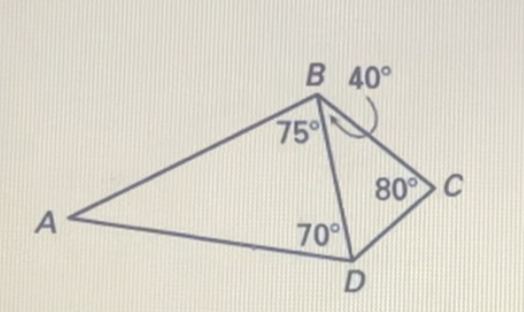 B 40°
75
80 C
70°
