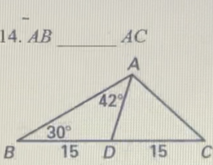 14. AB
АС
42
30
15
15
