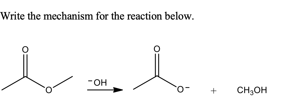 Write the mechanism for the reaction below.
-OH
+
CH3OH
