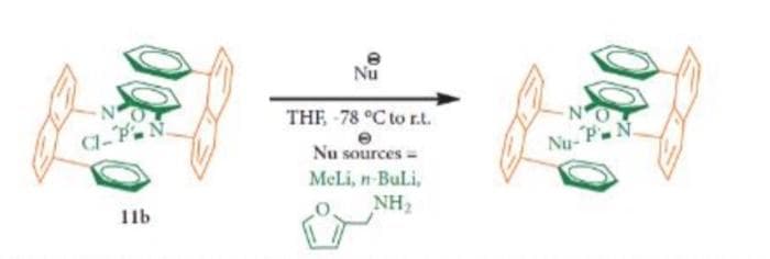 C1-
11b
Nu
THE-78 °C to r.t.
Nu sources a
McLi, n-Buli,
NH₂
Nu-