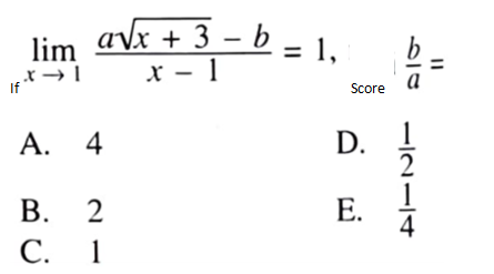 avx + 3 – b
-
х — 1
= 1,
lim
a
Score
А. 4
D.
В. 2
Е.
С.
1
-IN-14
