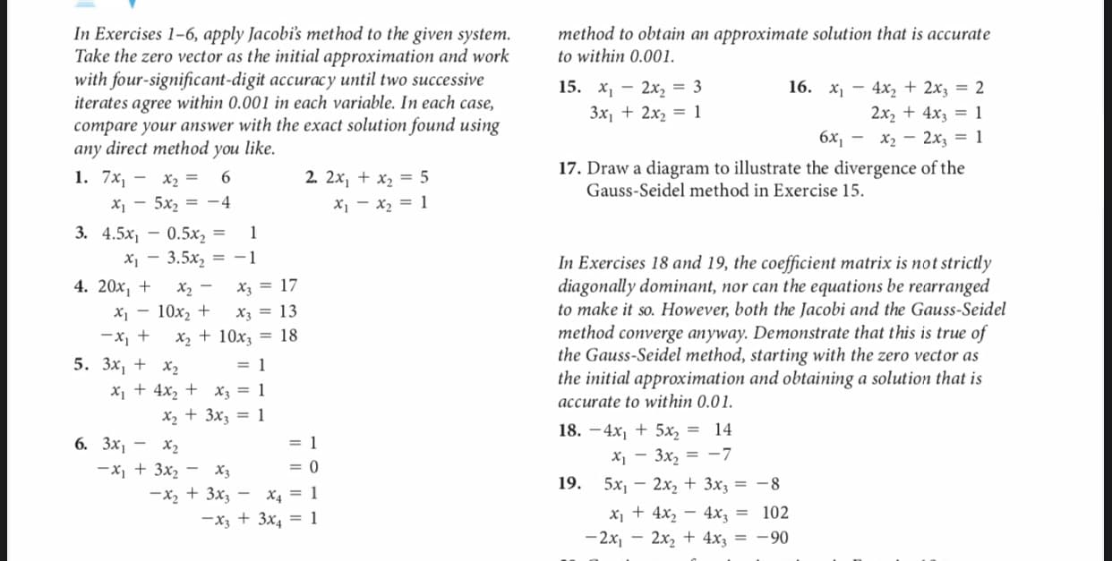 in each variable. In each case,
the exact solution found using
2. 2x, + x2 = 5
X, - x2 = 1
17
13
