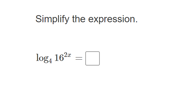 Simplify the expression.
log, 162
