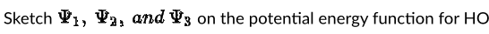Sketch 1, Va, and V3 on the potential energy function for HO