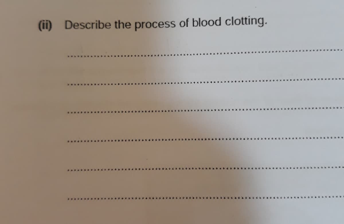 (ii) Describe the process of blood clotting.
