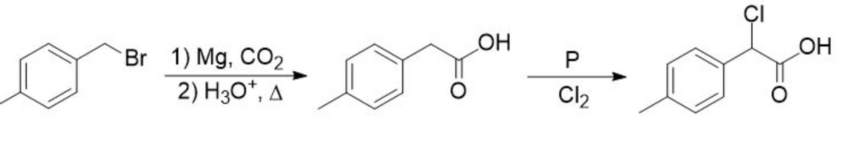 Br 1) Mg, CO2
HO
2) Нзо", д
Cl2
