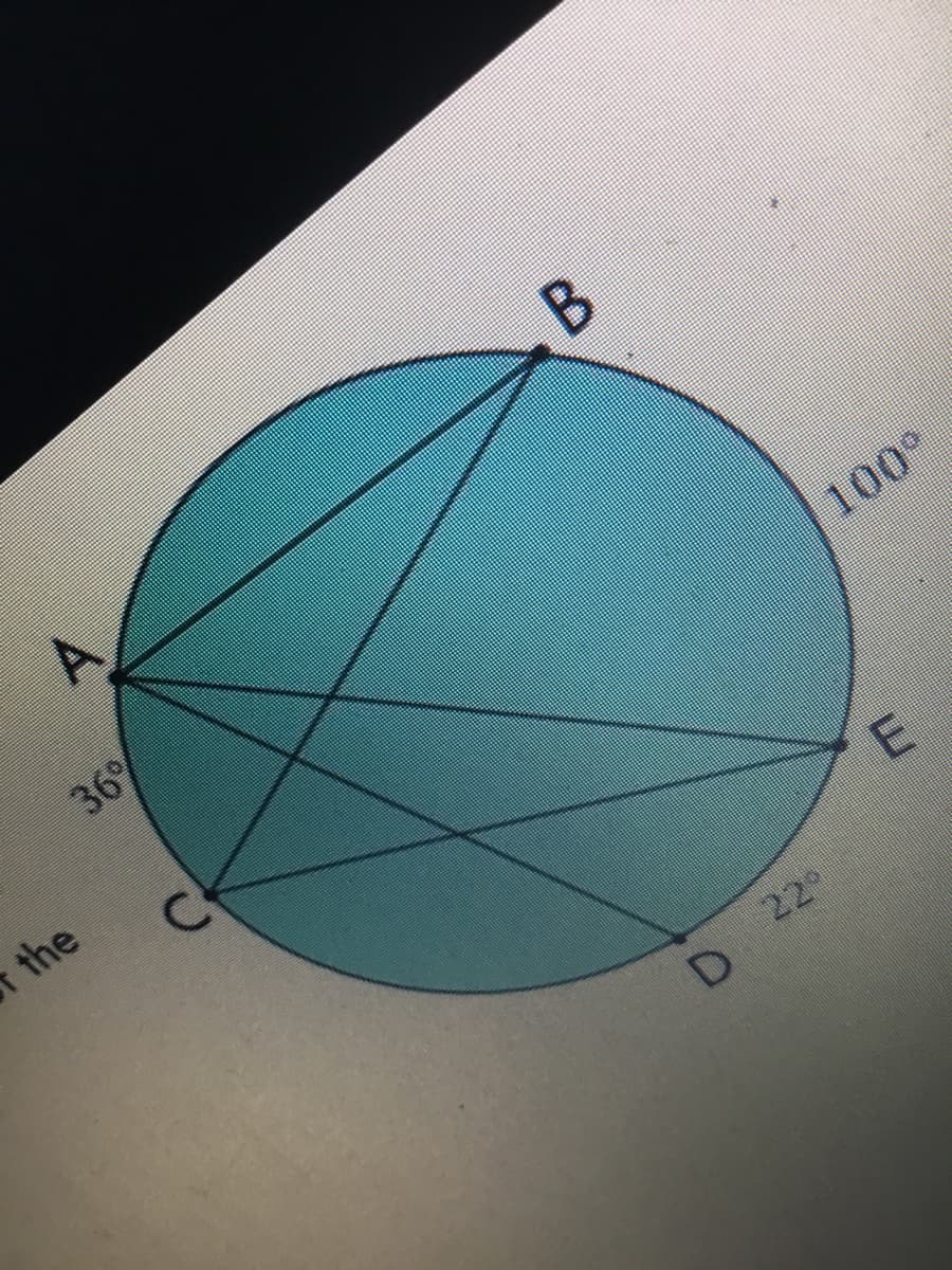 36%
the
100°
D
D 22
E.
B.
