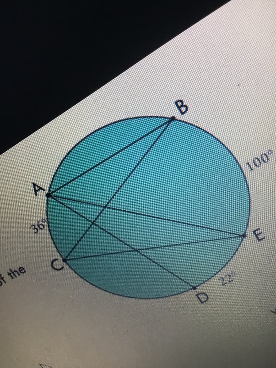 B.
36%
f the
100°
22°
