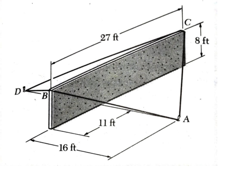 27 ft
8 ft
D
B
A
11 ft
16 ft.
