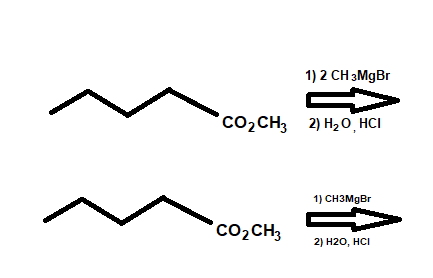 1) 2 CH эMgBr
CO2CH, 2) H20 HCI
1) CH3MgBr
CO2CH3
2) H20, НСI
