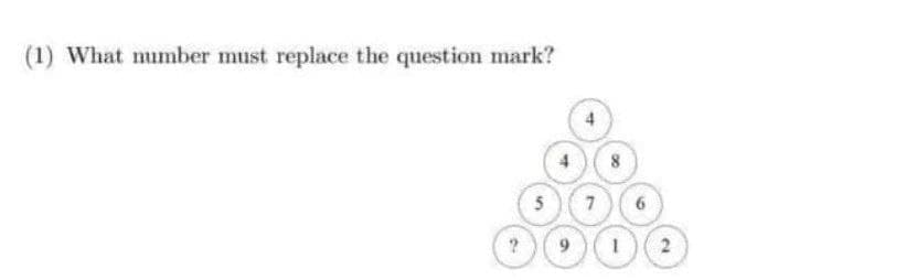 (1) What number must replace the question mark?
