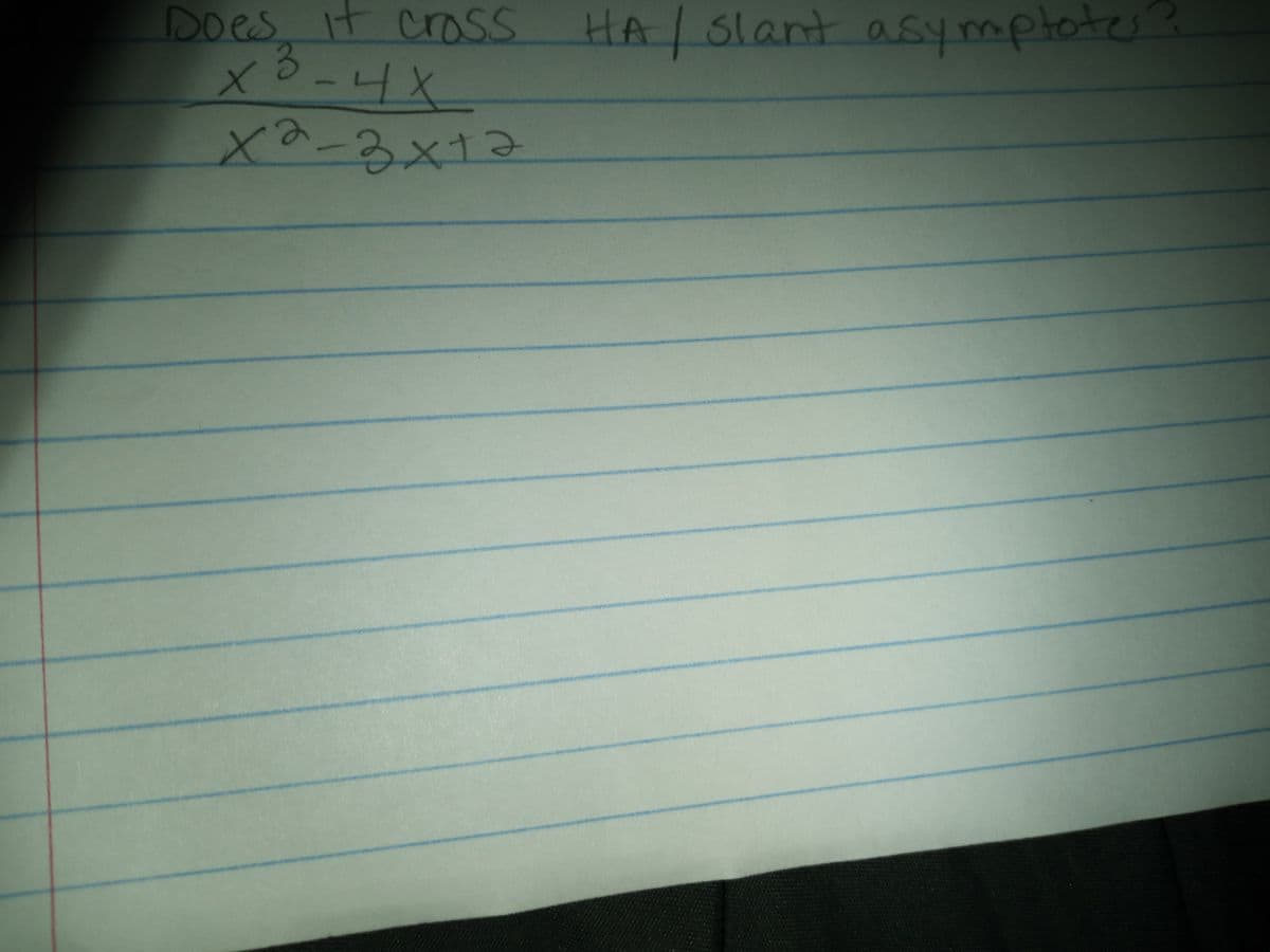 Does it cross
HA/ Slant asymptotes?
xa-3x12
