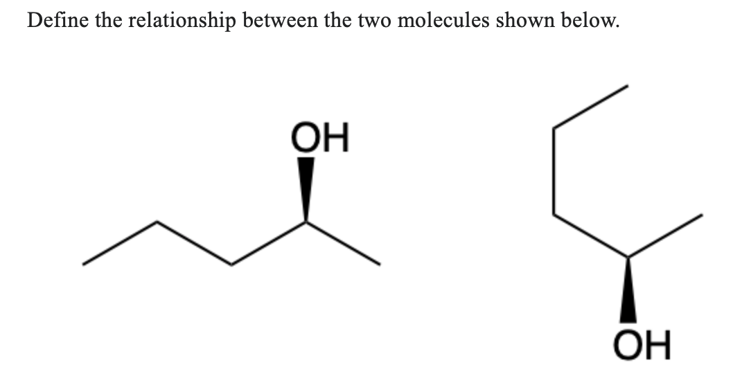 Define the relationship between the two molecules shown below.
ОН
ОН